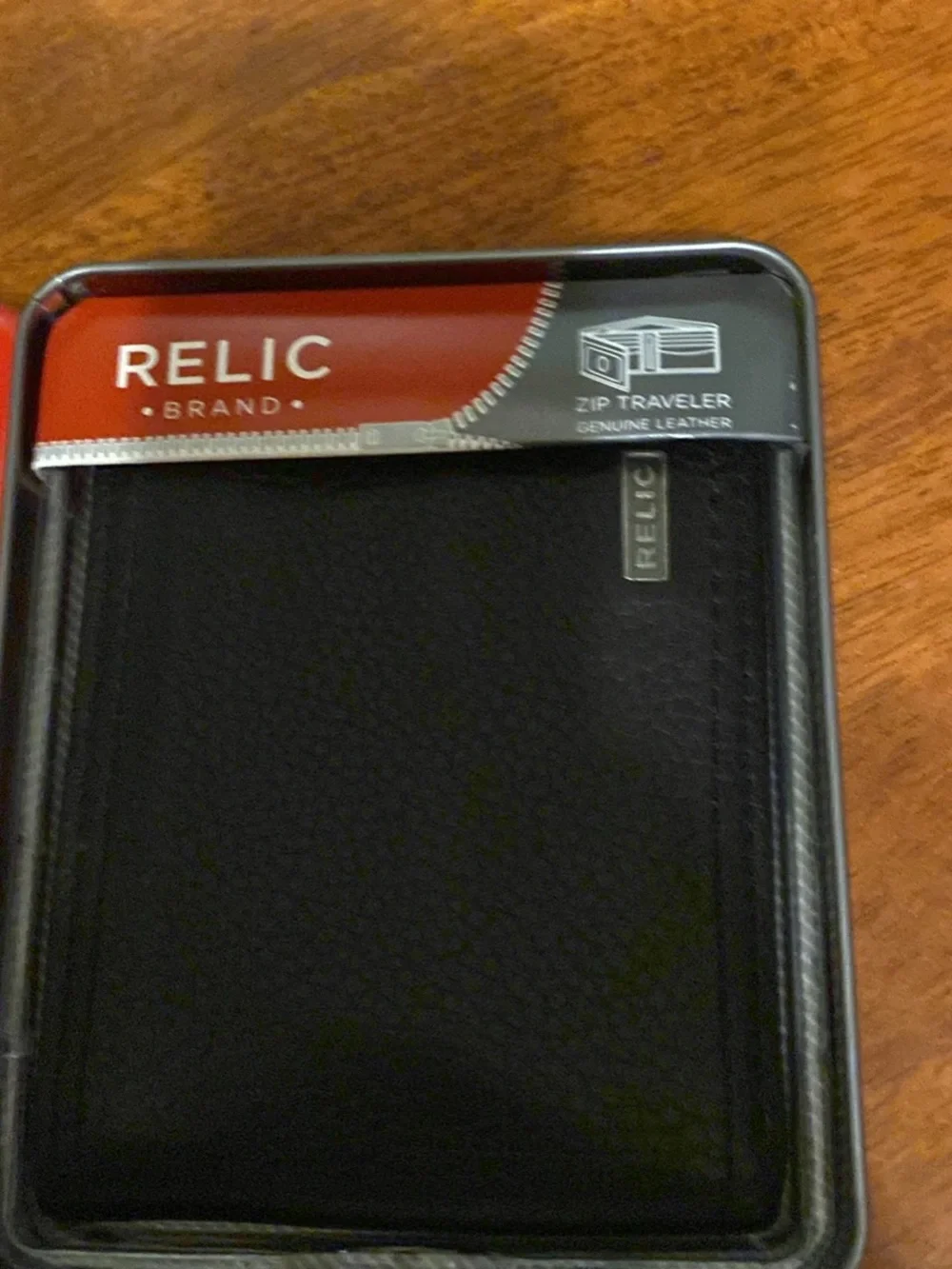 Relic Black Pebbled Leather Zip Traveler Wallet